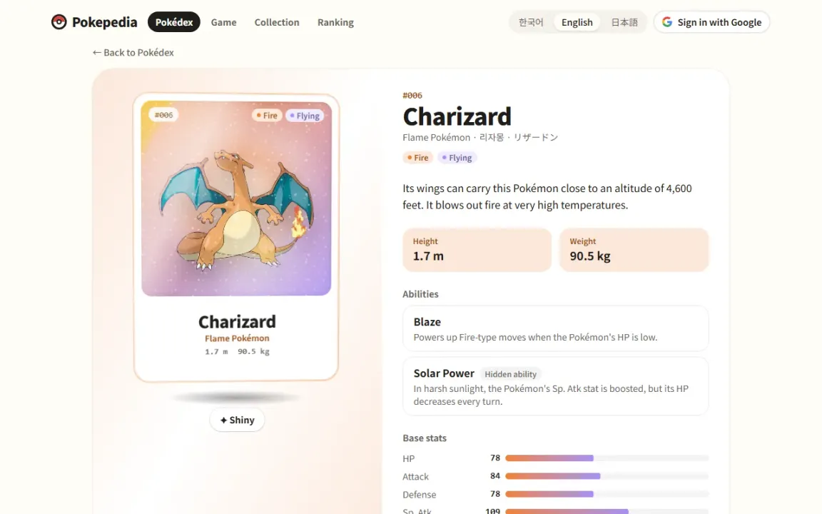 Charizard on a holographic detail card