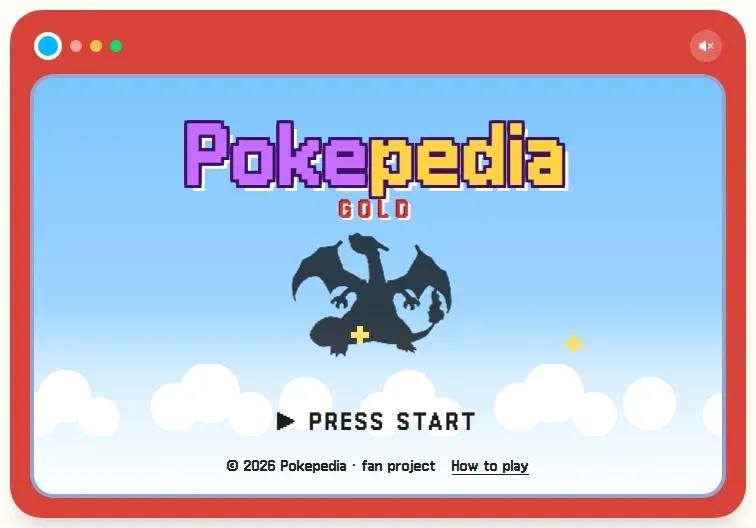 The game's title screen, now the front page